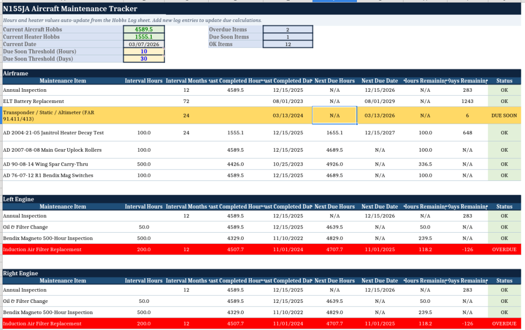 AircraftMaintenanceTrackerDueSoon